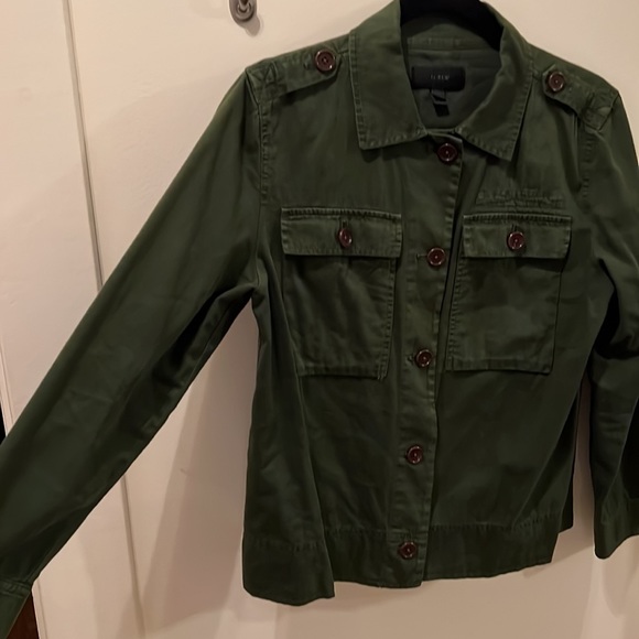 Jcrew| GREEN Safari Jacket with Pleats in the back XS - Picture 5 of 7